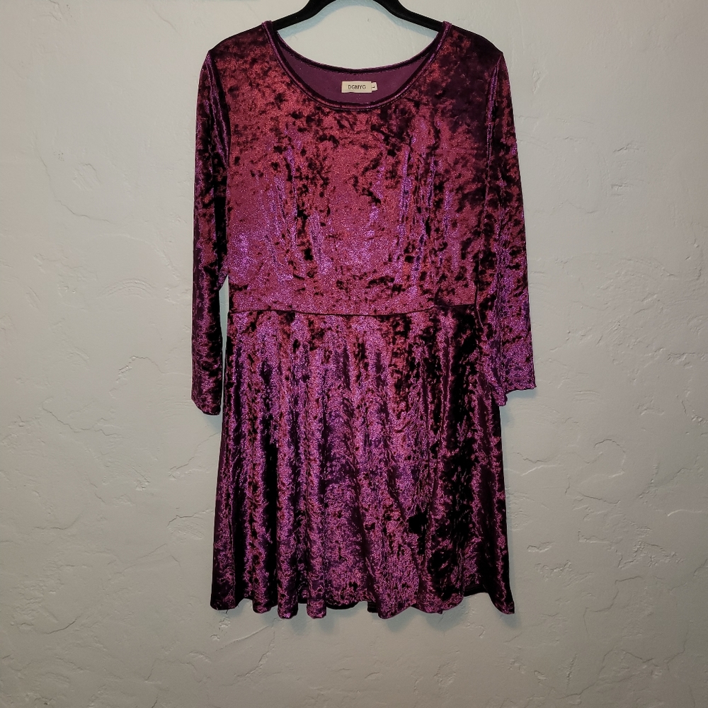 Purple Dress Velvet Dress